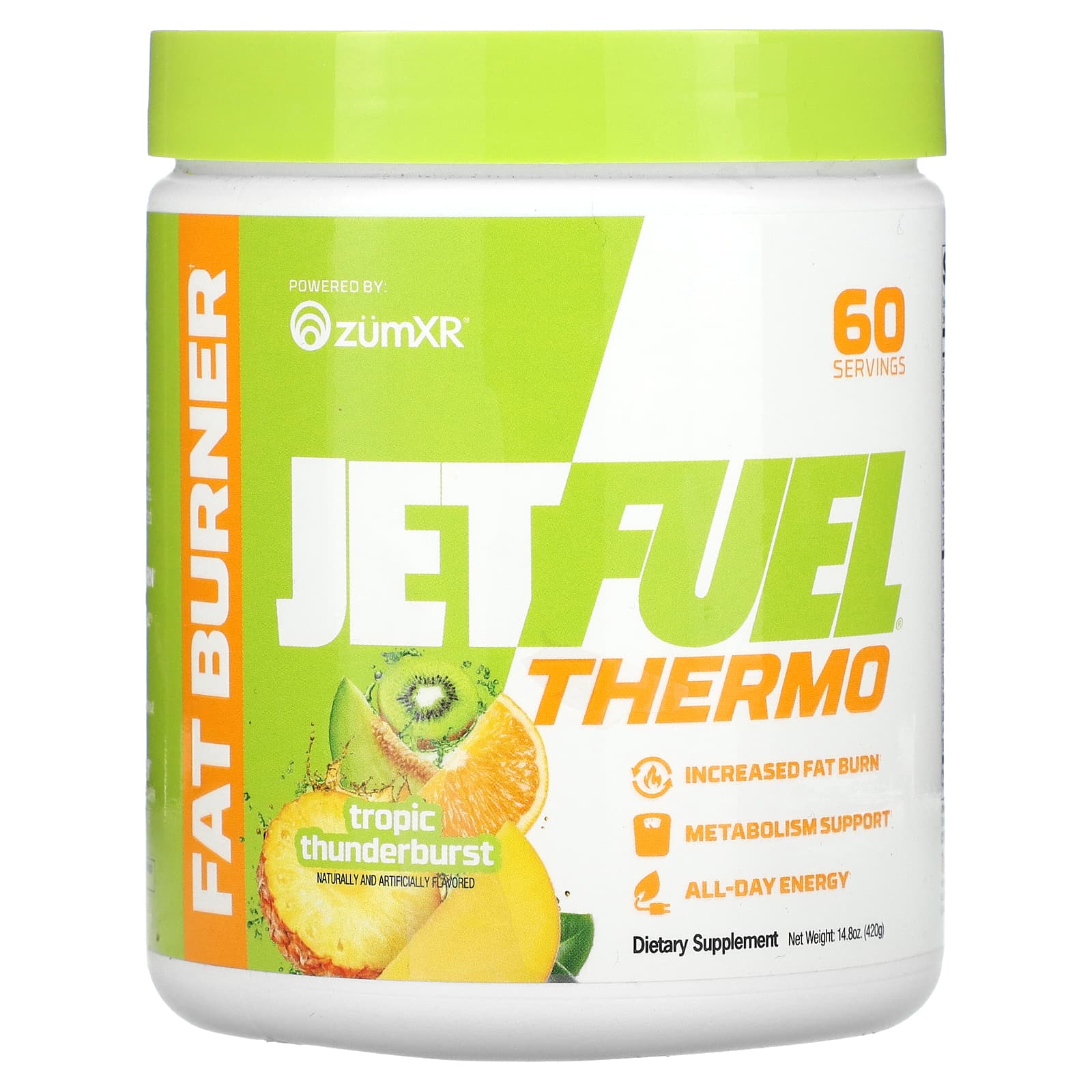 

JetFuel Thermo, Fat Burner, Tropic Thunderburst, 420 г (14,8 унции), GAT