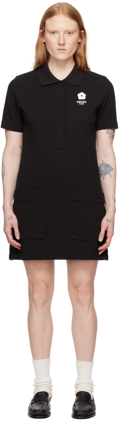 цена Черное мини-платье-поло Paris Boke 2.0 Kenzo
