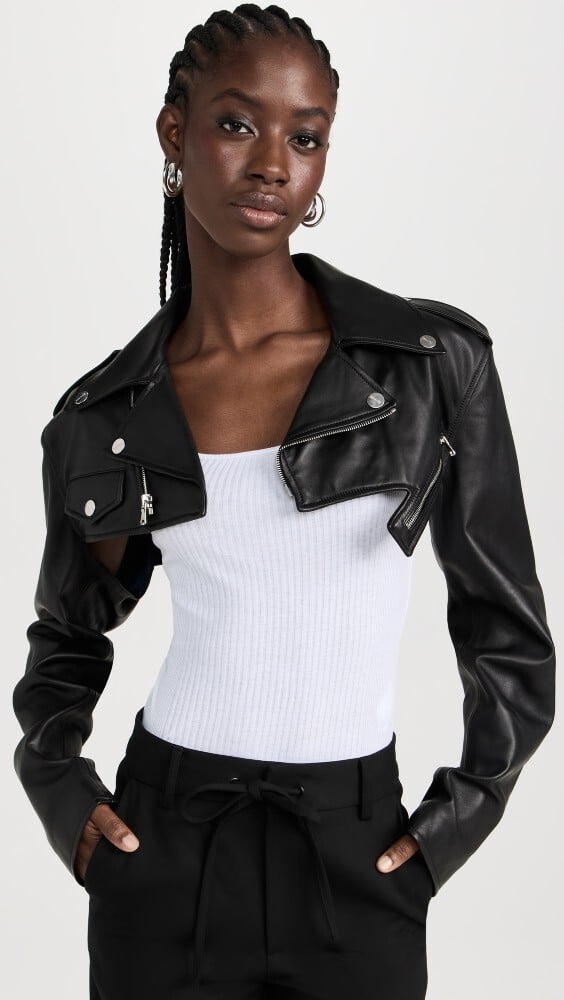 

Куртка Monse Leather Cropped, черный