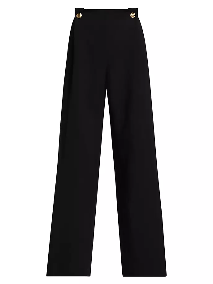 Широкие брюки из смесовой шерсти Rosetta Getty, черный