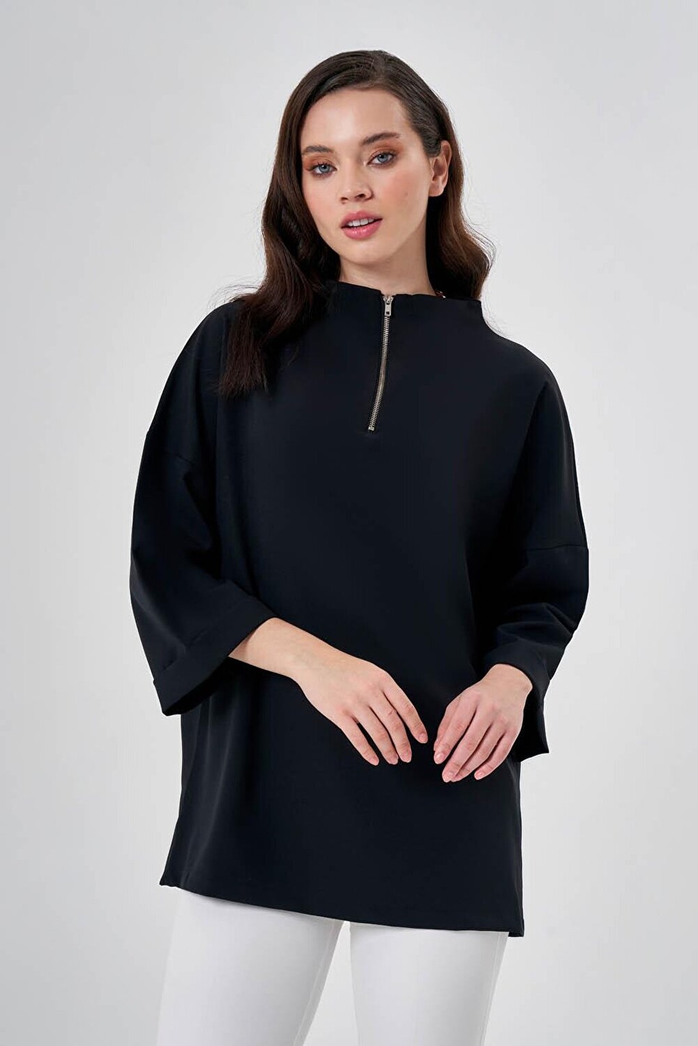 

Двойная черная туника Mizalle