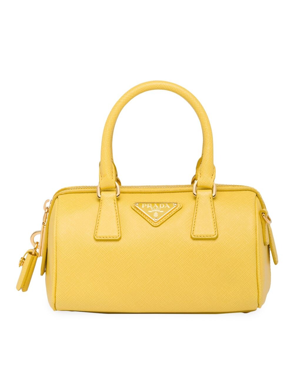 

Сумка из сафьяновой кожи с верхней ручкой Prada, желтый