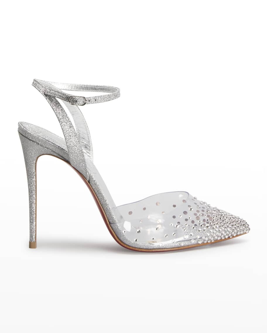 

Spikaqueen Crystal Glitter Туфли-лодочки с красной подошвой и ремешком на щиколотке Christian Louboutin