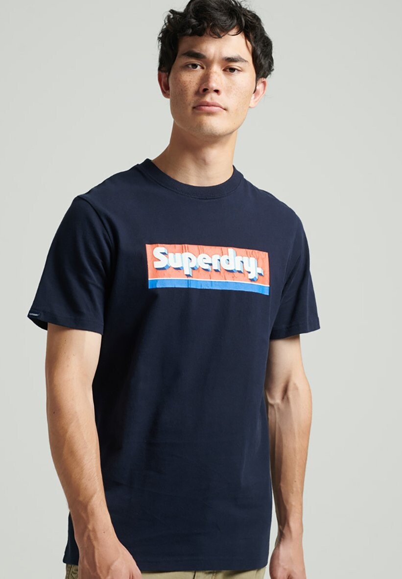 

Футболка с принтом Superdry, темно-синий