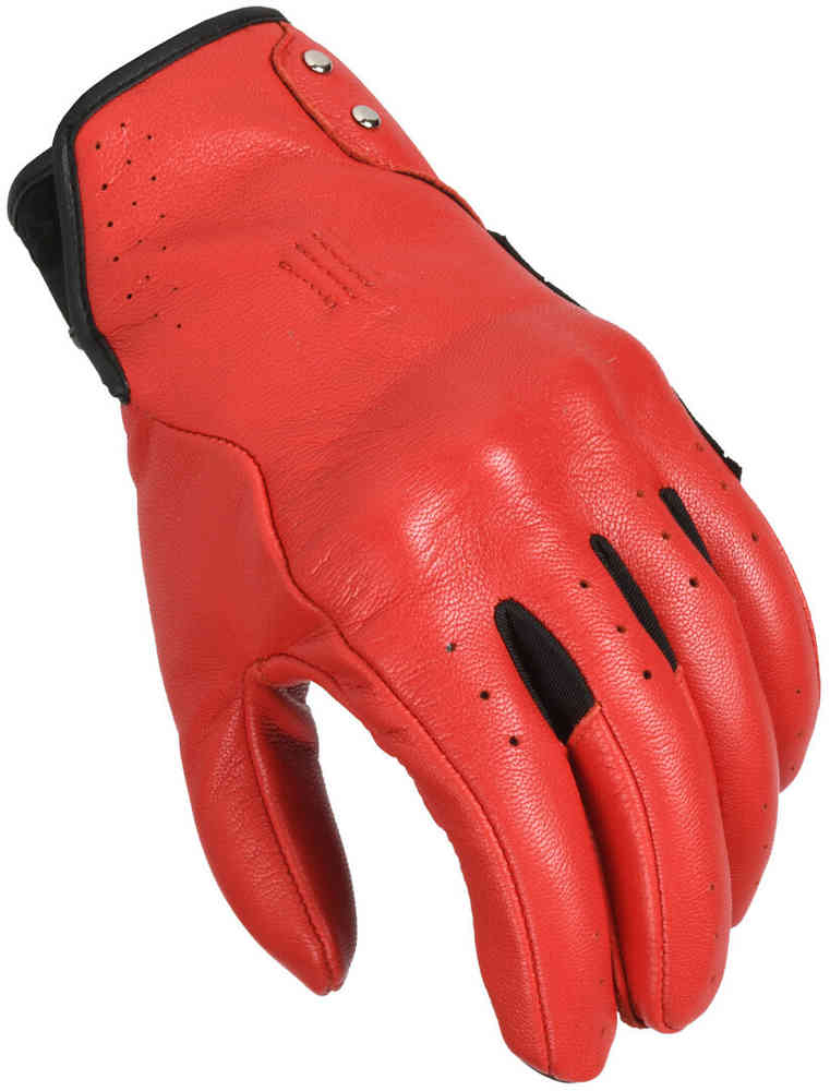 Перфорированные женские мотоциклетные перчатки Rouge Macna, красный/черный