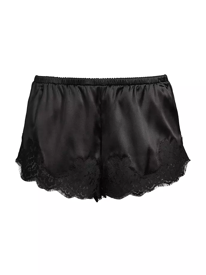 

Эластичные шорты из шелка и кружева Dolce&Gabbana, цвет nero