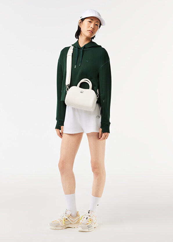 

Зеленая женская толстовка свободного кроя с капюшоном Lacoste, Зеленый