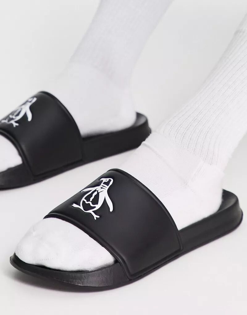 Черные сандалии с логотипом Original Penguin