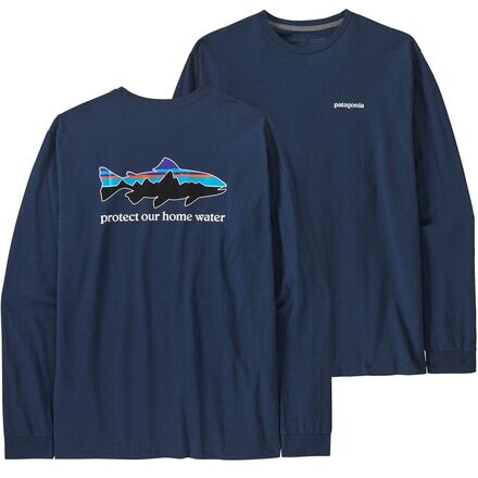 

Домашняя футболка Responsibili с длинными рукавами Water Trout мужская Patagonia, цвет Lagom Blue