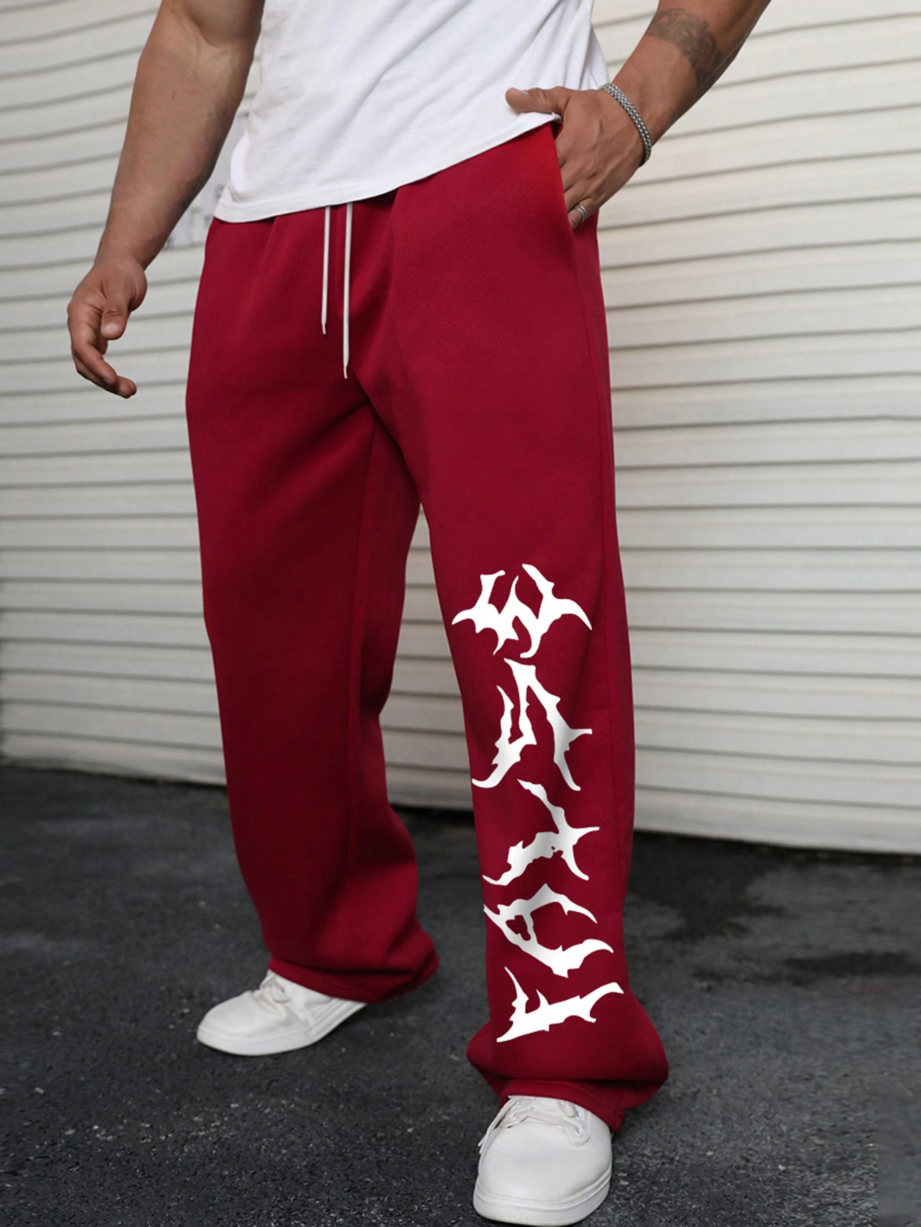 Мужские спортивные штаны больших размеров Manfinity EMRG с эластичной резинкой на талии и наклонными карманами больших размеров, бургундия