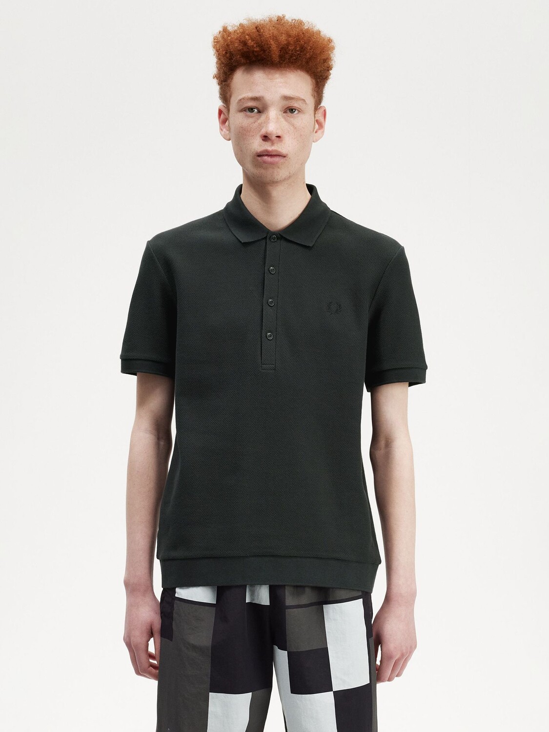 

Рубашка-поло из хлопка Fred Perry Honeycomb, темно-зеленый