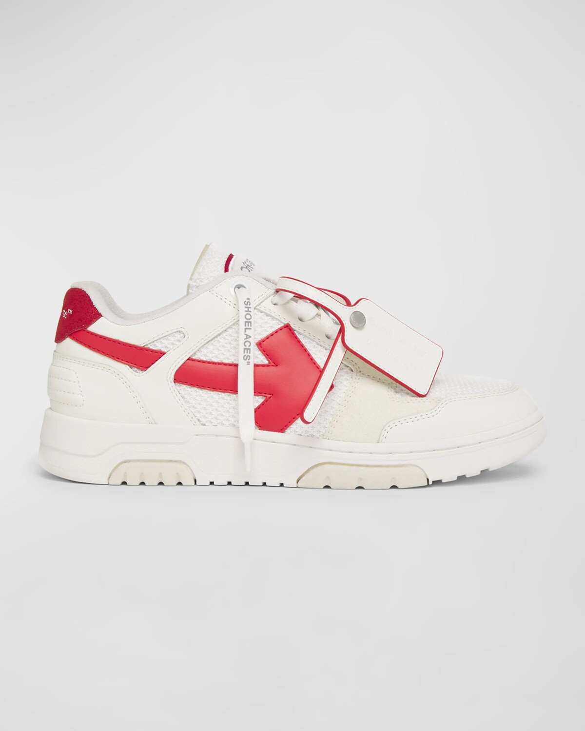 

Мужские узкие кроссовки для офиса Off-White, цвет White - Red