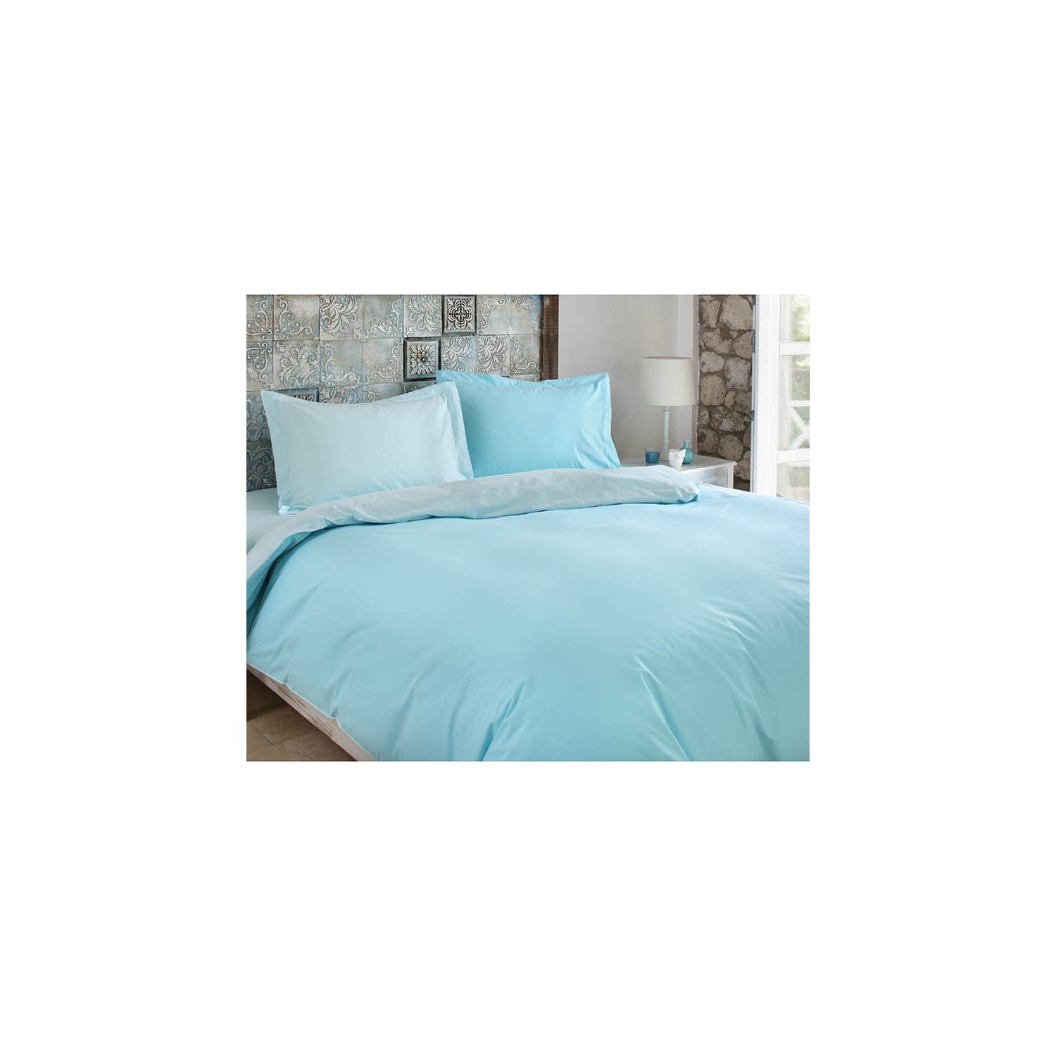 

Комплект постельного белья Ozdi̇Lek Ranforce-Colourmix Mint Turquoise