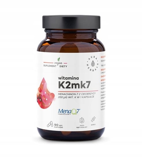 Витамин К2МК7 MenaQ7 90 капсул Aura Herbals aura herbals биоактивный источник йода aura herbals jodadrop 250 мл