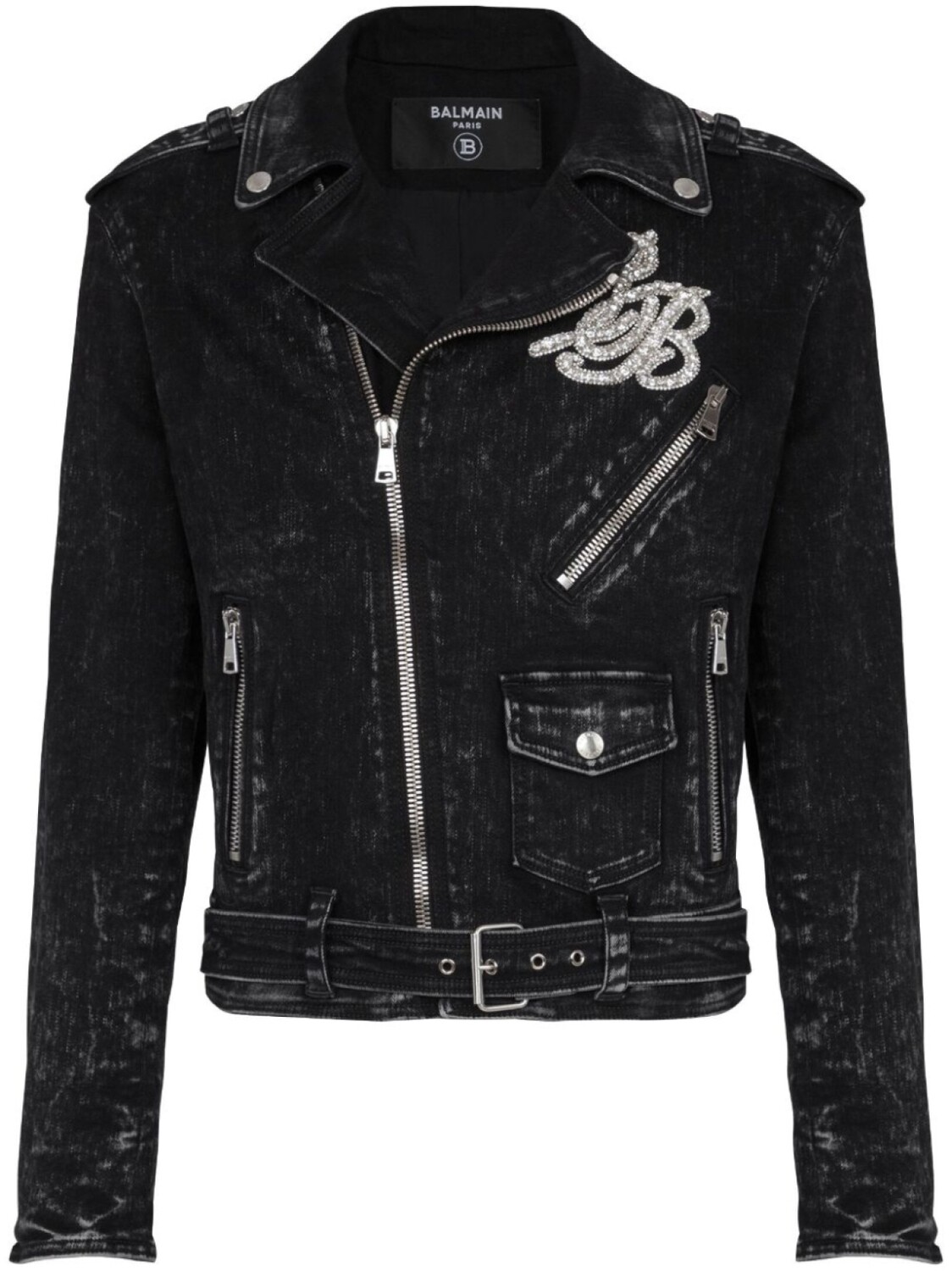 

Balmain джинсовая куртка с логотипом, черный
