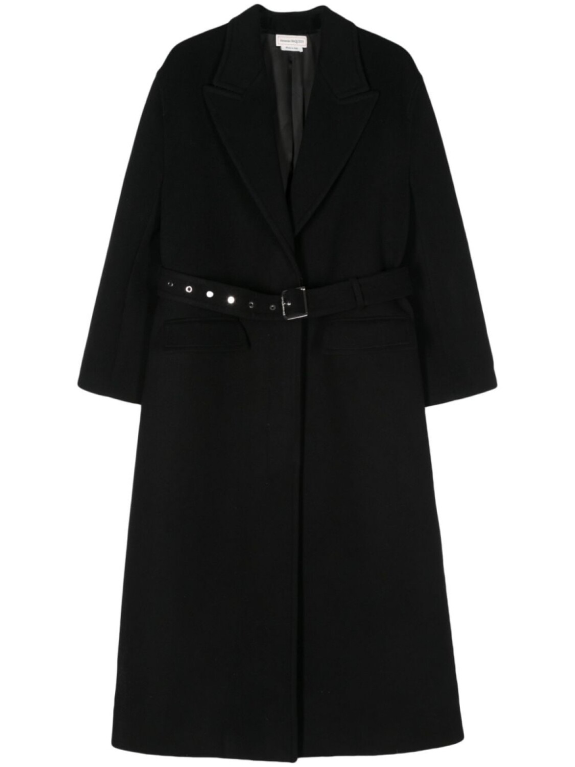 

Alexander McQueen пальто из смесовой шерсти с поясом, черный