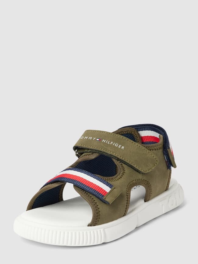 

Сандалии с лейблом, модель 'STRIPES VELCRO SANDAL MIL' Tommy Hilfiger, хаки