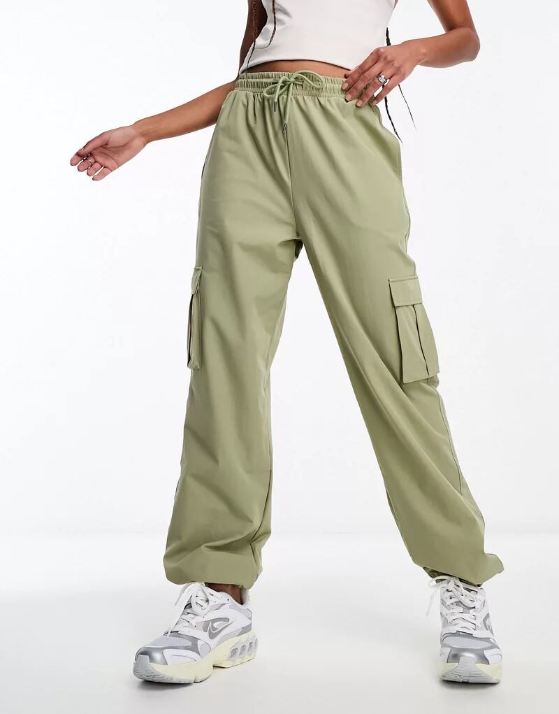 Шалфейно-зеленые брюки карго Noisy May с карманами