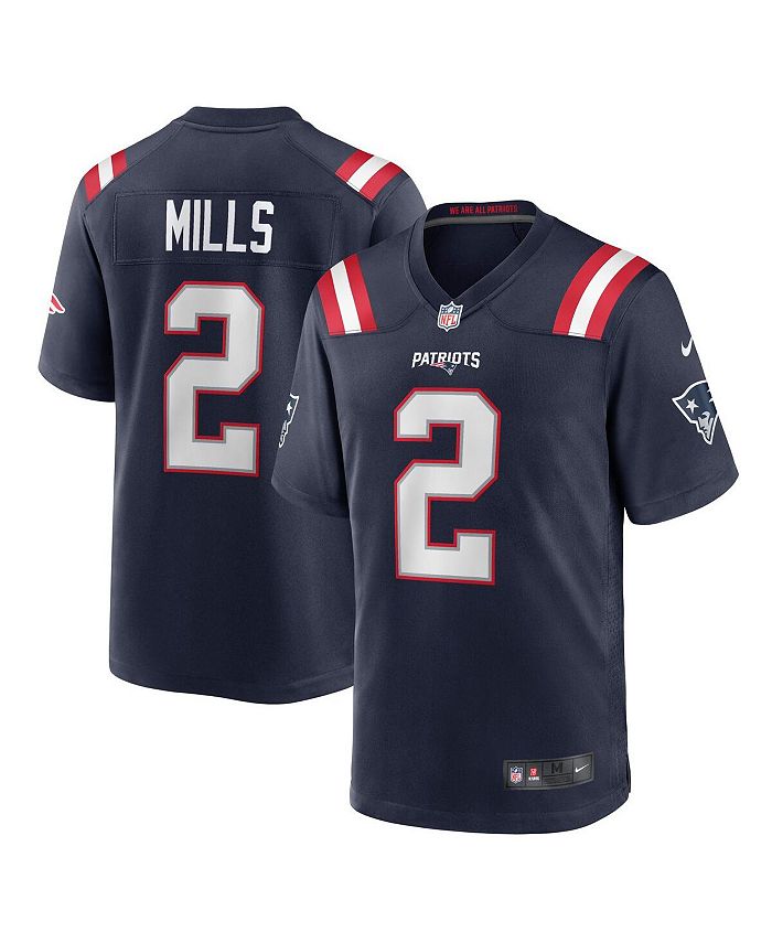 

Мужское джерси Jalen Mills Navy New England Patriots Game Player Nike, синий