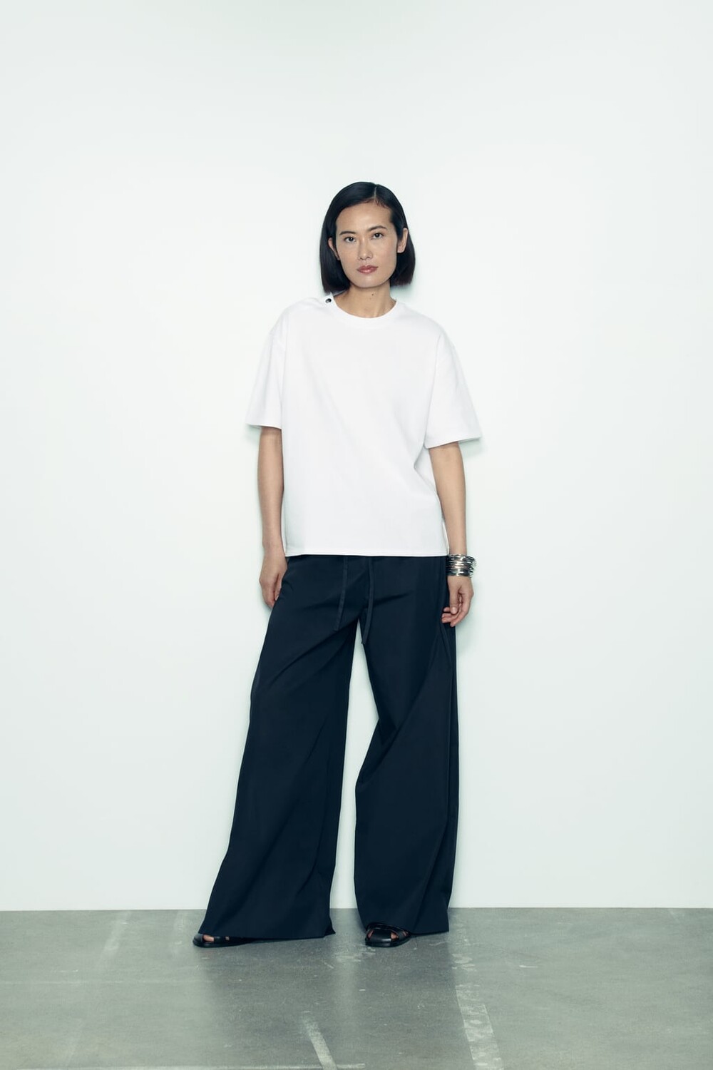 

Футболка на кнопках ZARA, белый
