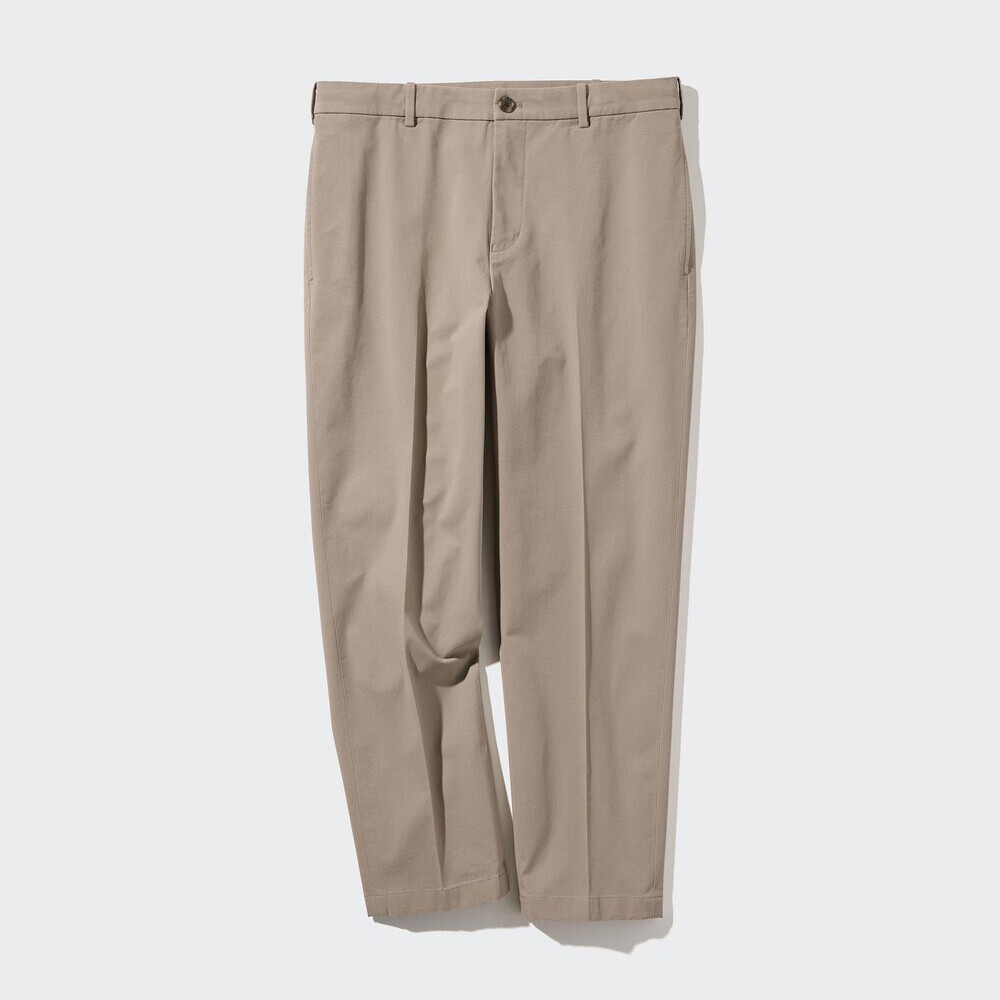 

Брюки Uniqlo Nine-Point эластичные хлопковые, бежевый