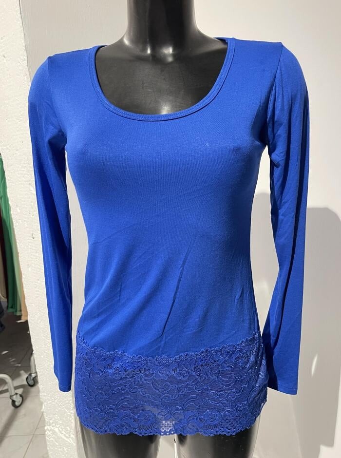 

Блузка с кружевной отделкой, цвет Electric blue