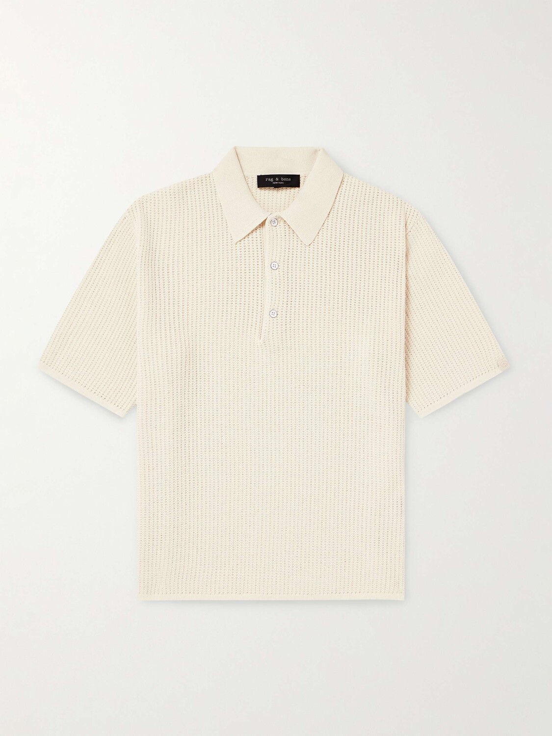 

Рубашка поло вязания крючком Nolan RAG & BONE, белый