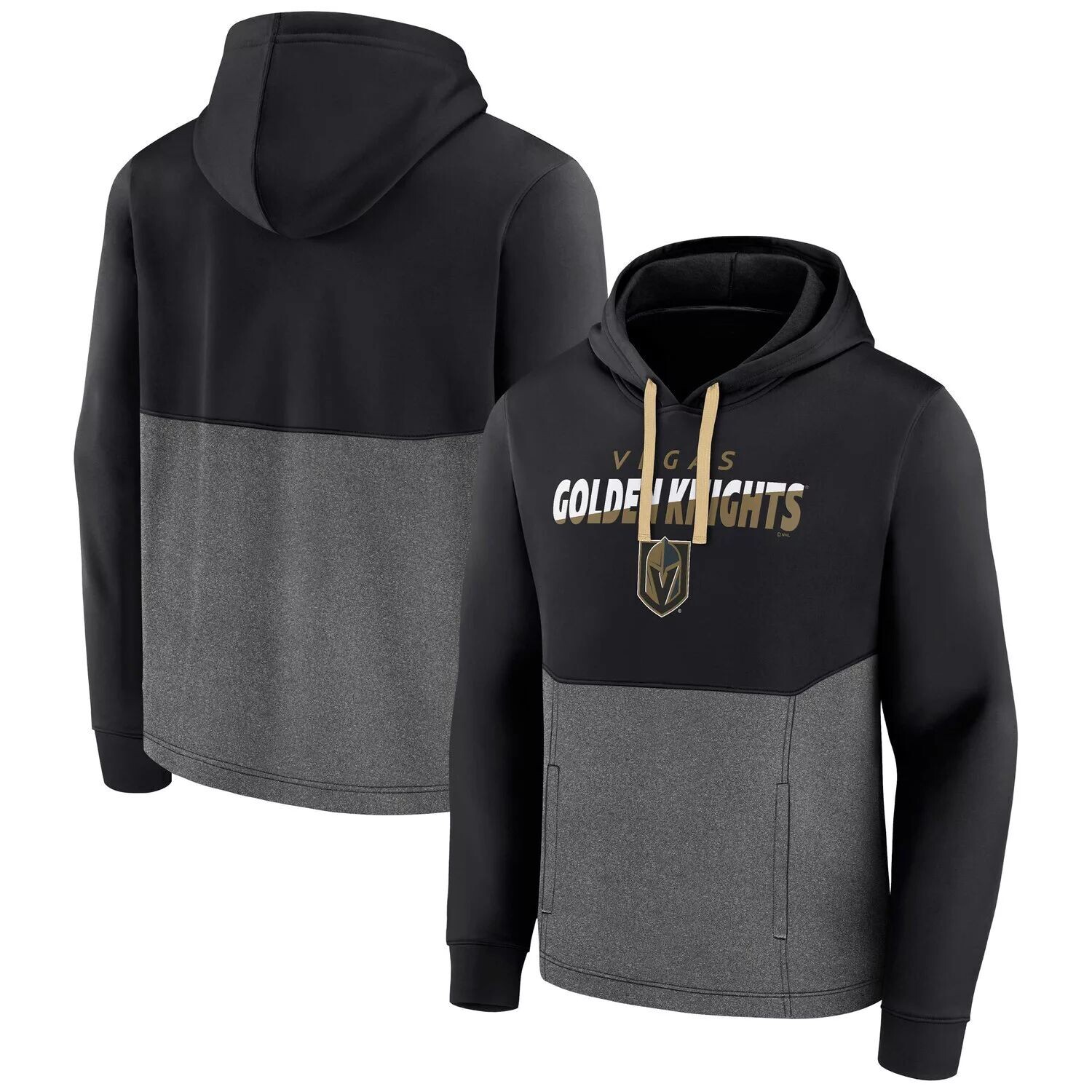 

Мужской черный пуловер с капюшоном Fanatics с логотипом Vegas Golden Knights Slash Attack