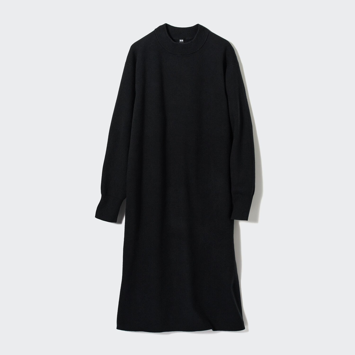 

Платье из пряжи Суфле (гладкое, длинный рукав) UNIQLO, черный