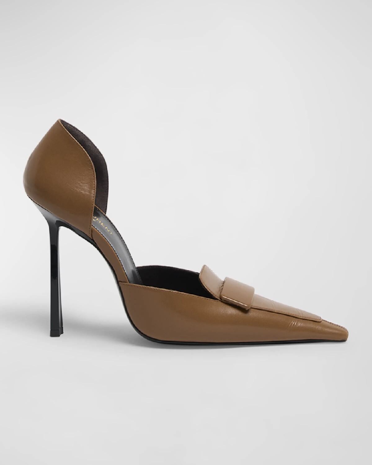 

Кожаные лоферы D'Orsay Saint Laurent, цвет Macadamia