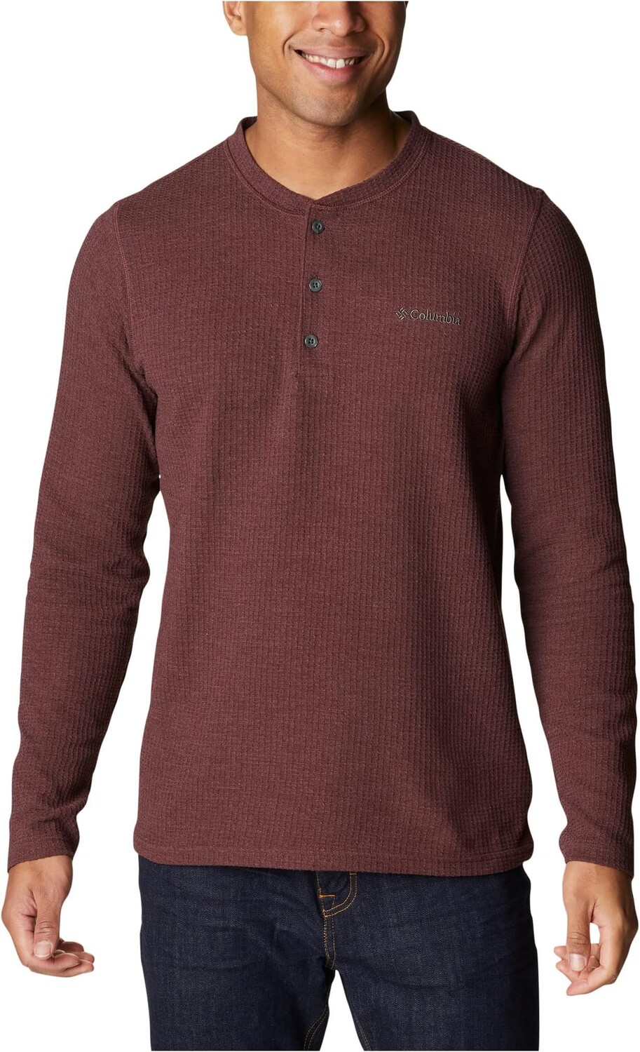 

Хенли с длинными рукавами и вафельным узором Pine Peak Columbia, цвет Elderberry Heather