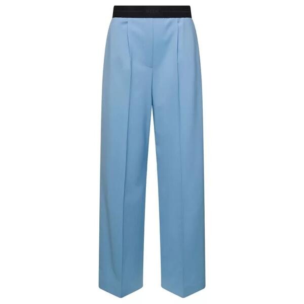 

Брюки light wide leg trousers with logo waistband i Msgm, синий