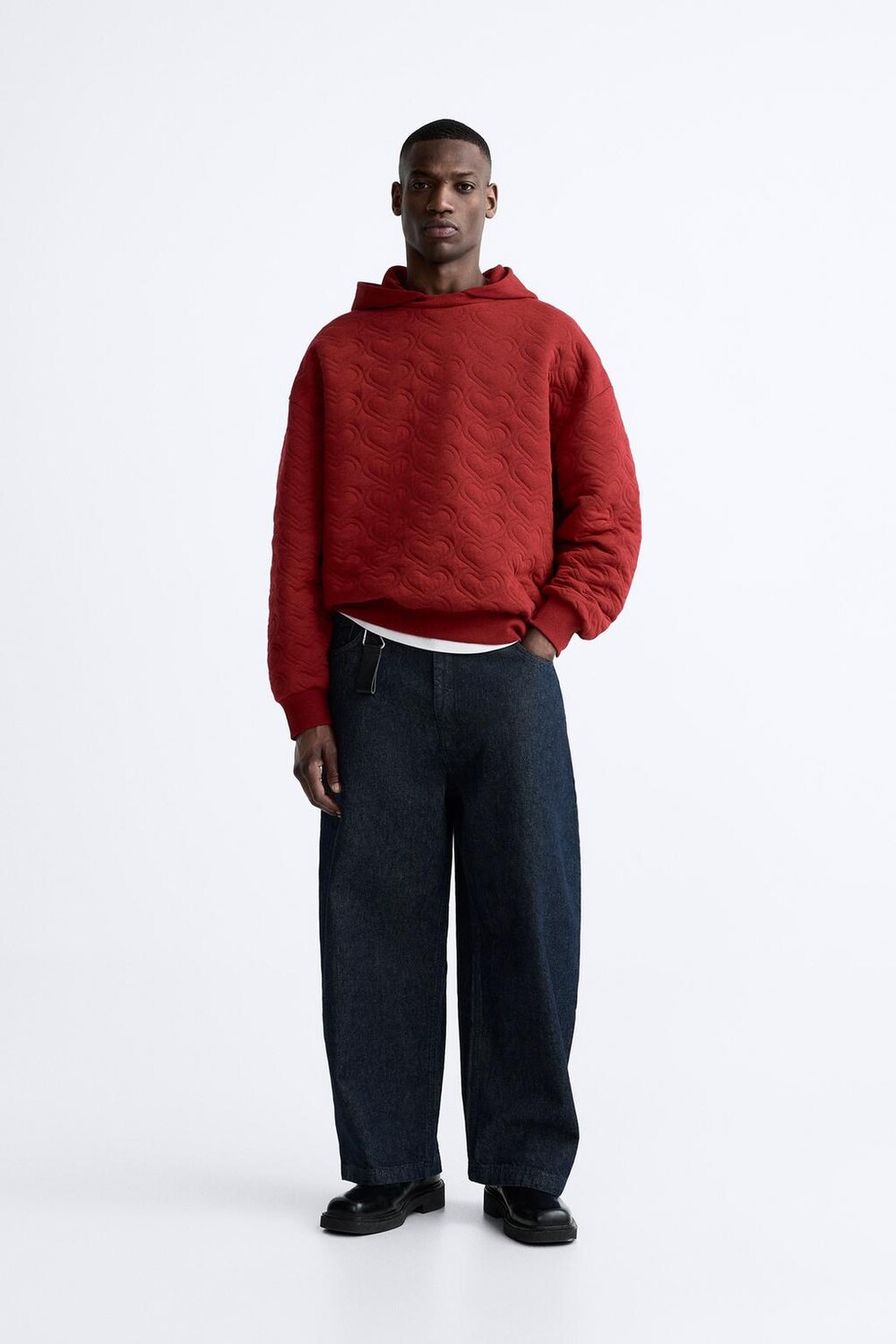 

Стеганая футболка с сердечками ZARA, красный