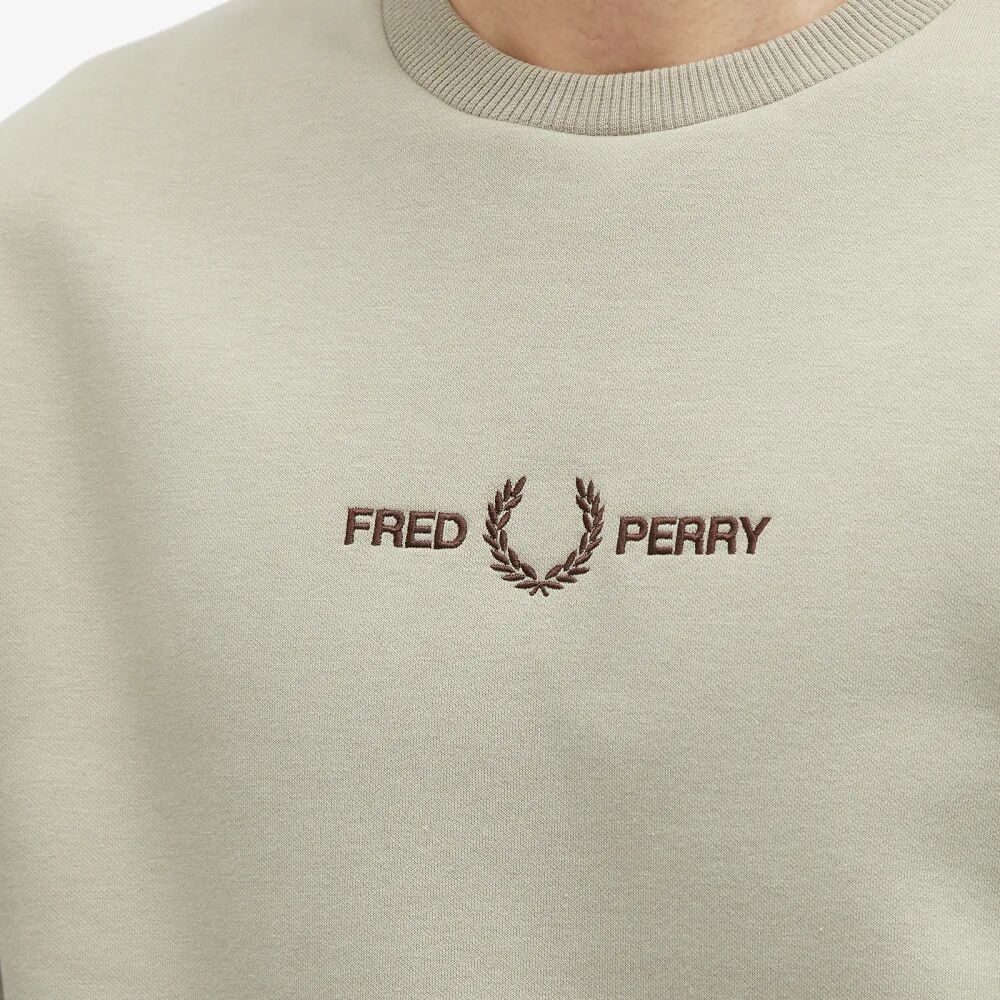Fred Perry Свитер с вышивкой, серый