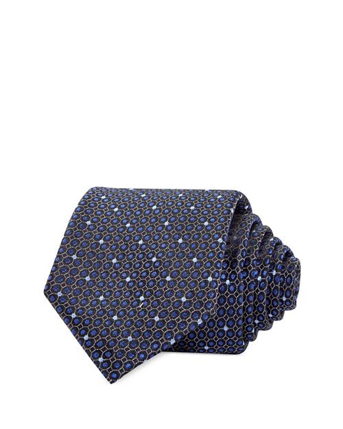 

Классический шелковый галстук с медальоном в микроточку The Men's Store at Bloomingdale's, цвет Blue