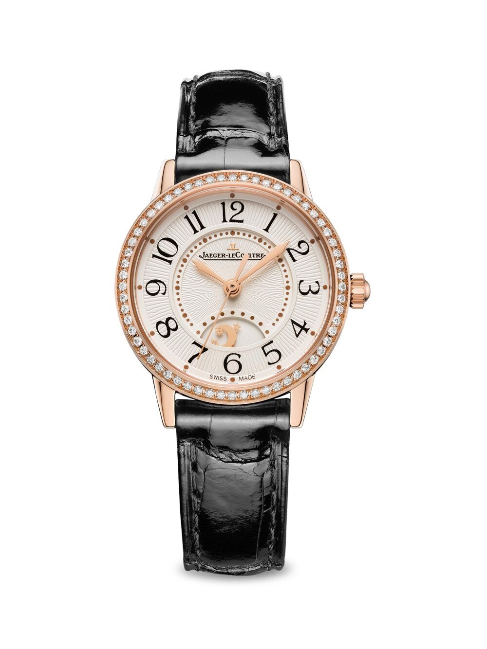 

Rendez-Vous Classic Часы Night & Day из розового золота 18 карат, бриллиантов и кожи Jaeger-LeCoultre, черный