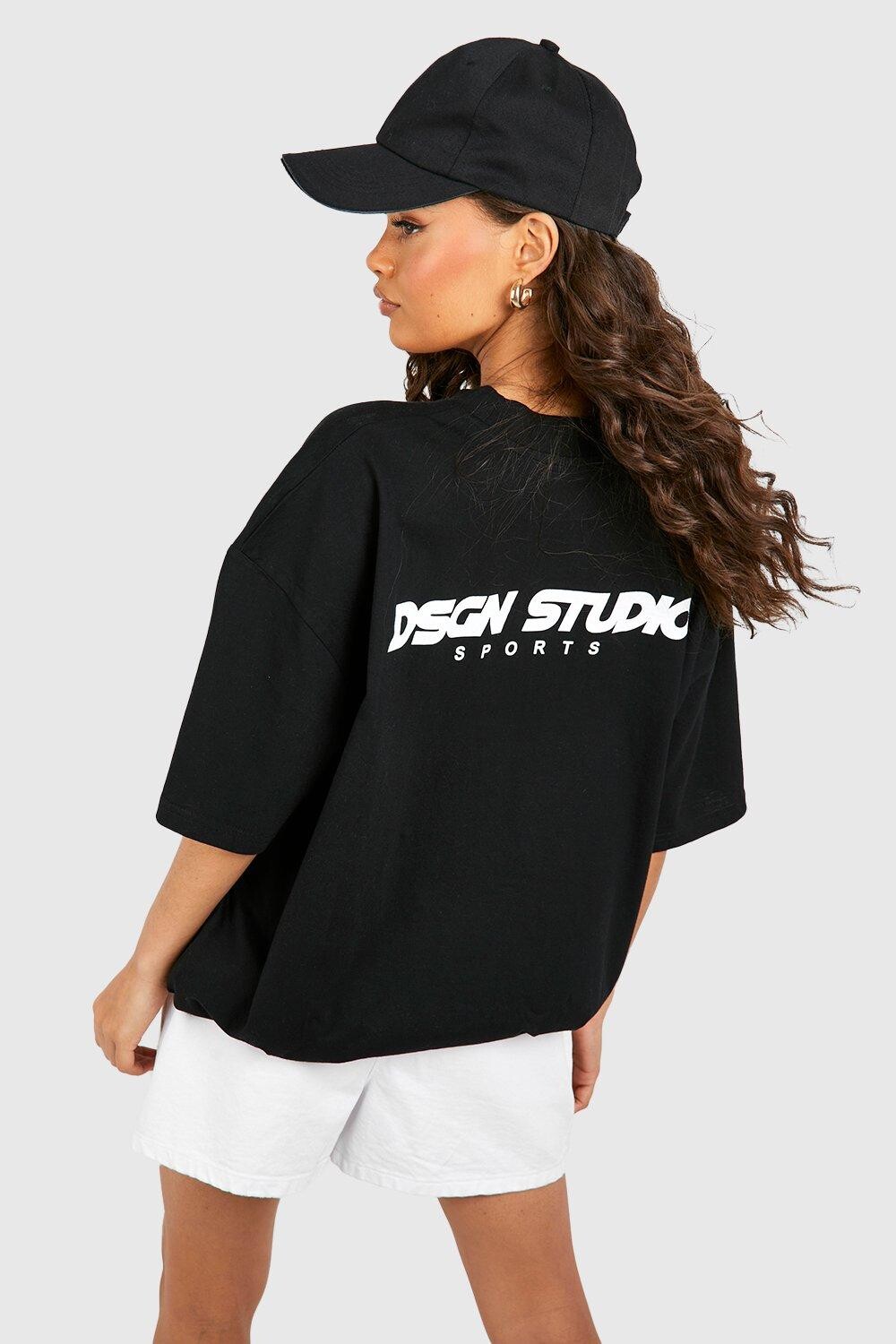 

Футболка оверсайз с слоганом dsgn studio Boohoo, черный