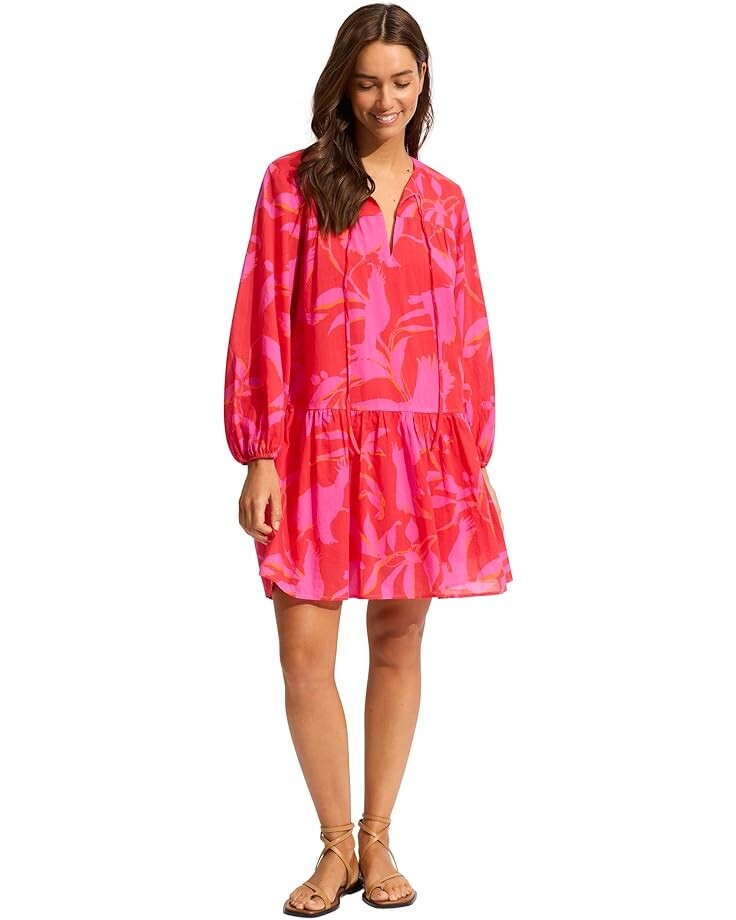 

Платье Seafolly Birds Of Paradise Cover-Up, красный