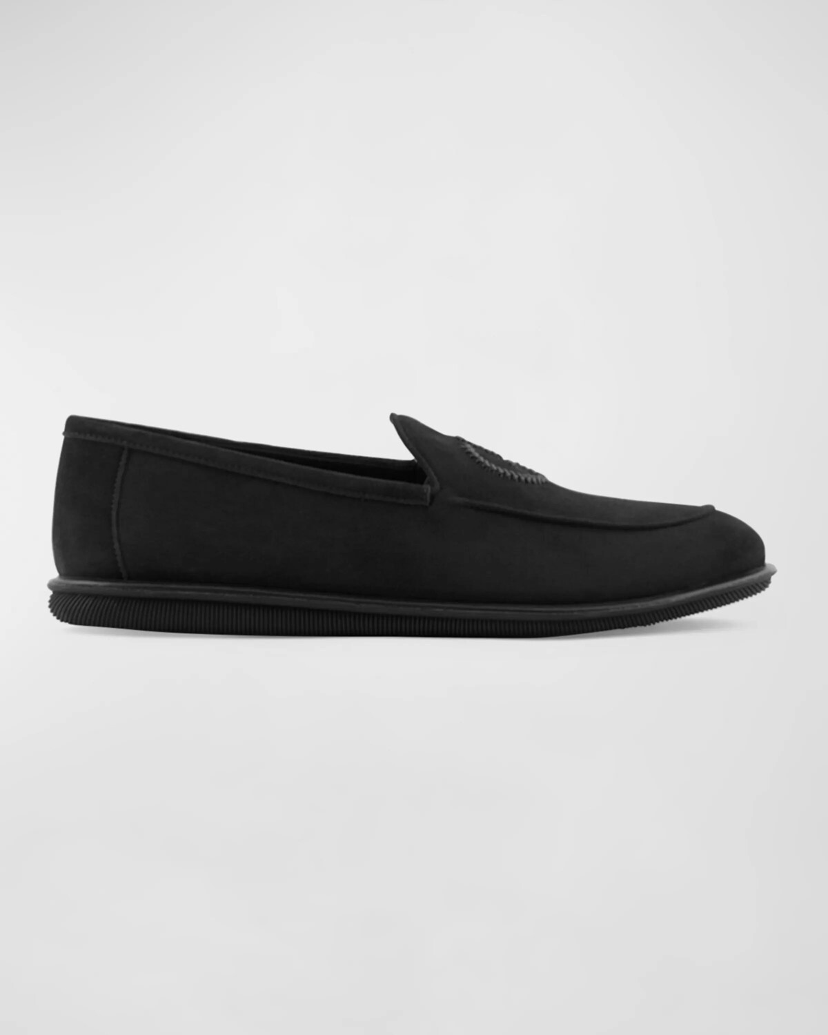 

Мужские замшевые слипоны с логотипом Giorgio Armani, цвет Solid Black