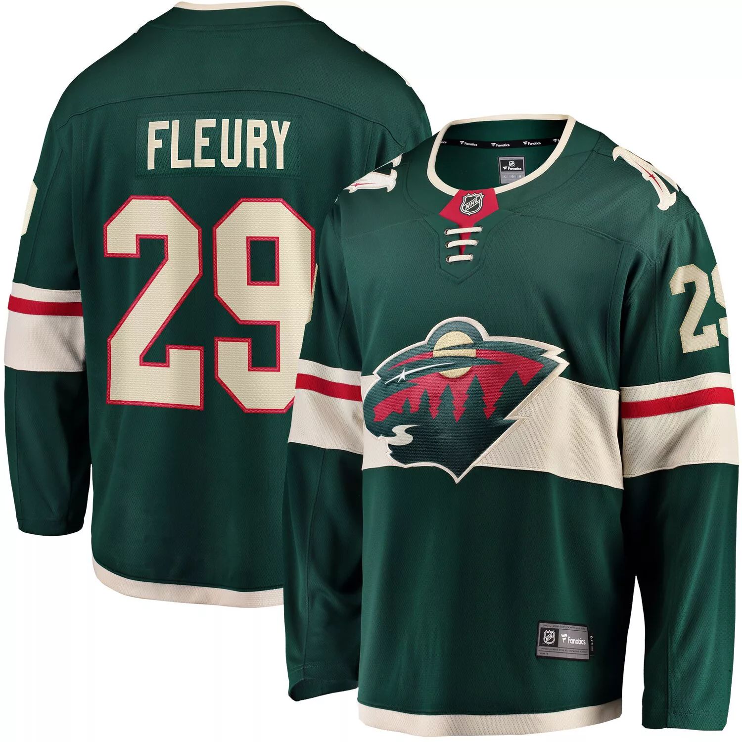 

Мужская футболка Fanatics Branded Marc-Andre Fleury Green Minnesota Wild Home Premier Breakaway Player