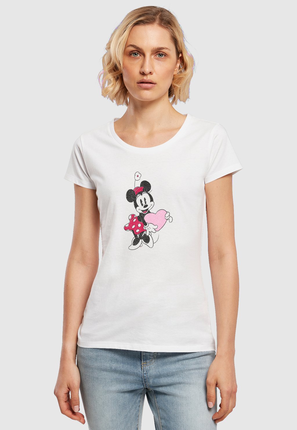 цена Футболка с принтом Minnie Mouse-Love Heart ABSOLUTE CULT, белый