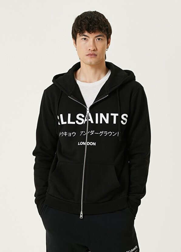 

Черная толстовка с капюшоном underground AllSaints, Черный