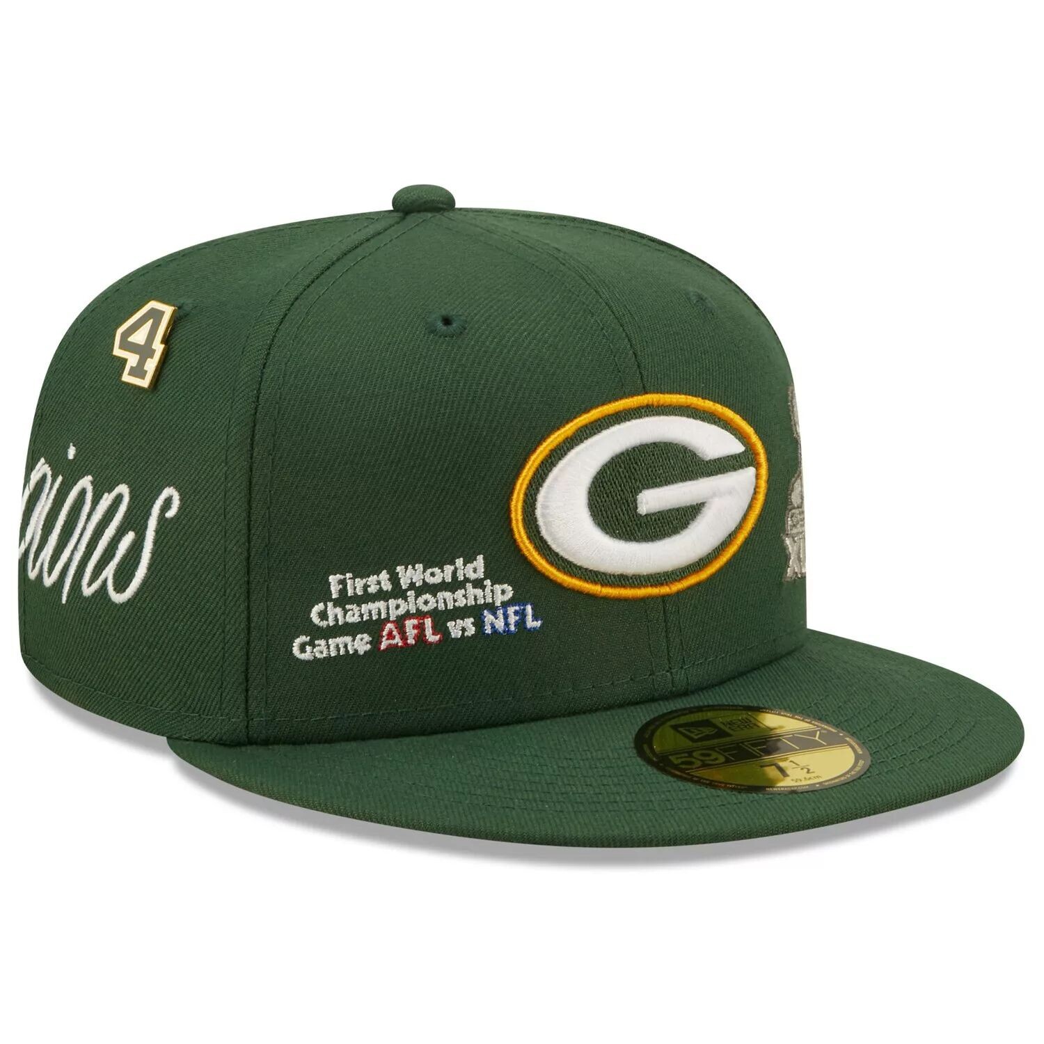 

Мужская приталенная шляпа New Era Green Green Bay Packers Historic Champs 59FIFTY