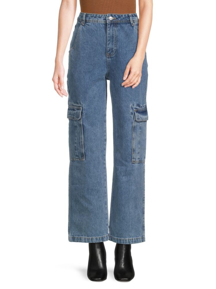 

Прямые джинсы карго с высокой посадкой Grey Lab, цвет Denim