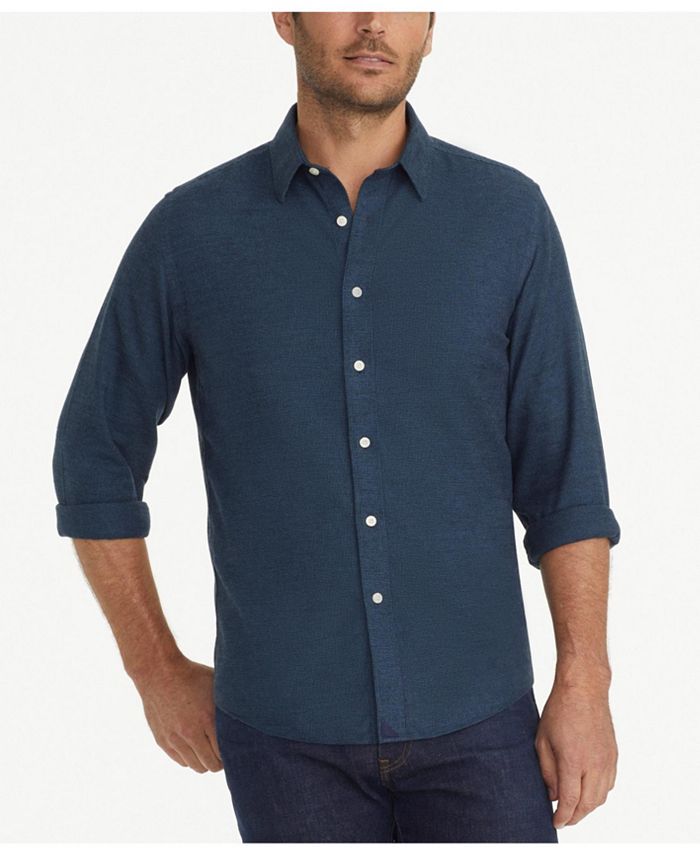 Мужская приталенная рубашка на пуговицах Венето без морщин UNTUCKit, синий мужская рубашка стандартного кроя без морщин дору на пуговицах untuckit розовый