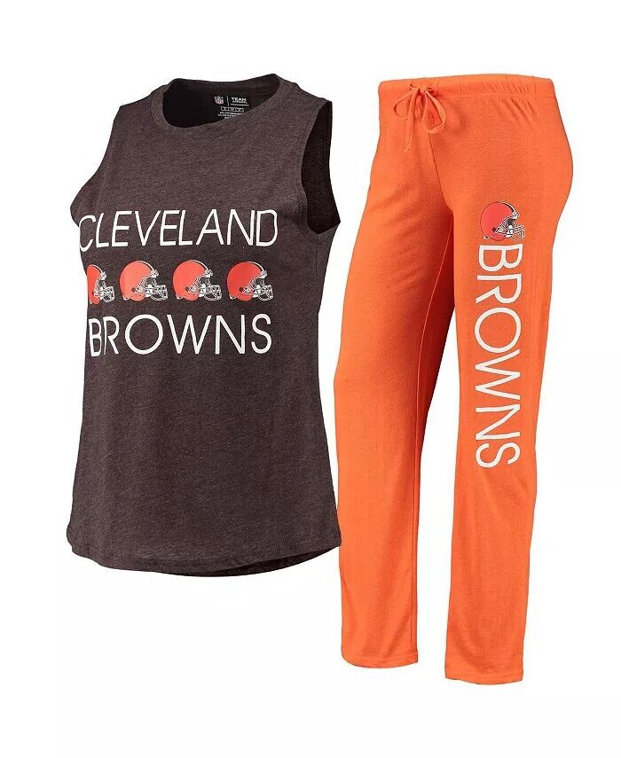 

Женская оранжево-коричневая майка Cleveland Browns Muscle и брюки для сна Concepts Sport, оранжевый