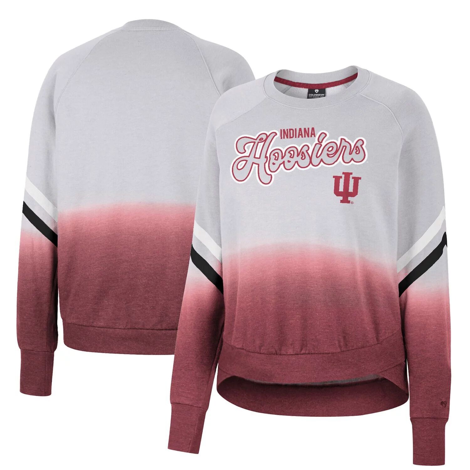 

Женский серый пуловер с реглановым узором Colosseum Indiana Hoosiers Cue Cards, толстовка с капюшоном Colosseum