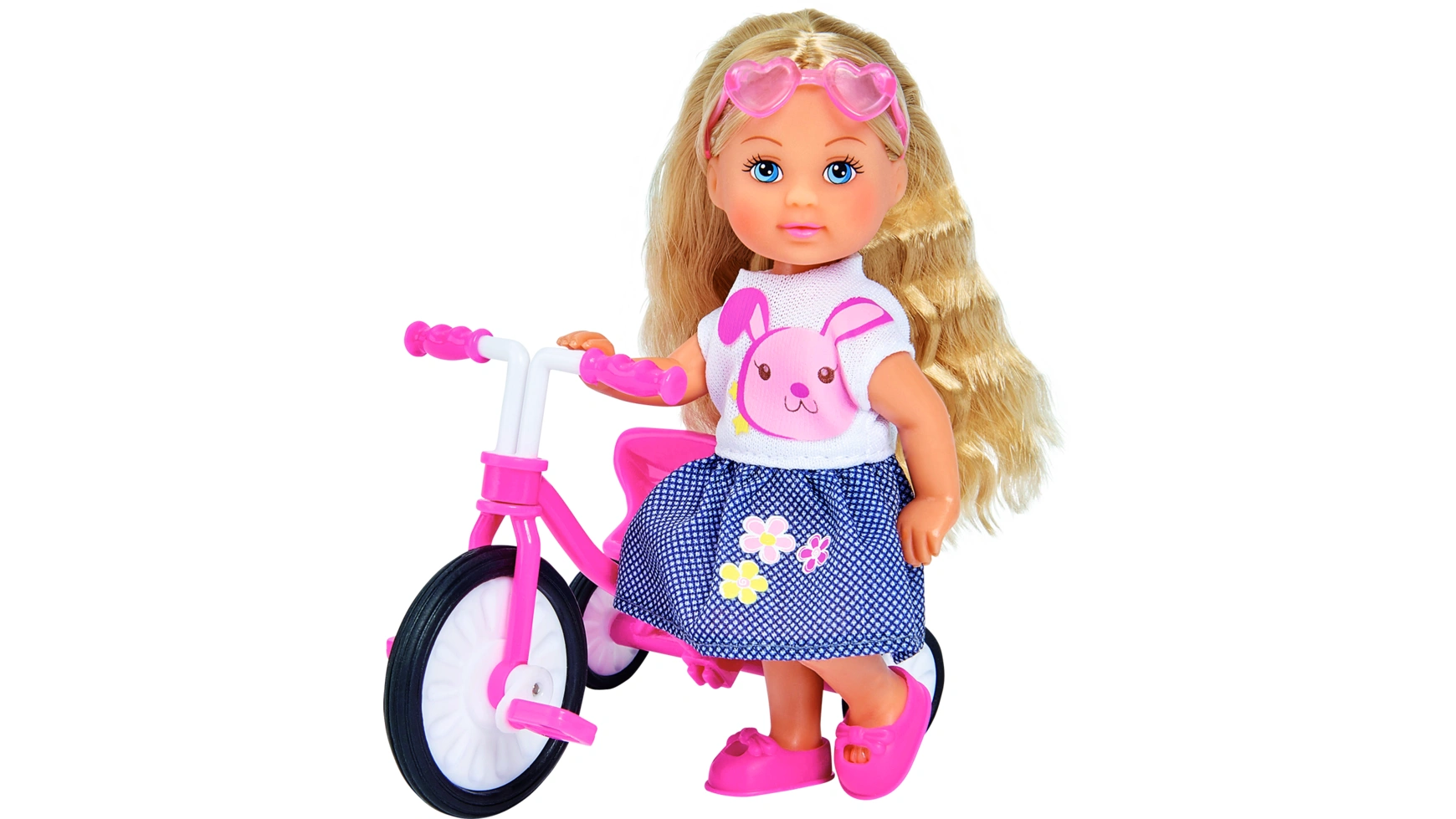 Эви лав эви на трехколесном велосипеде Simba кукла evi simba супер волосы 12см