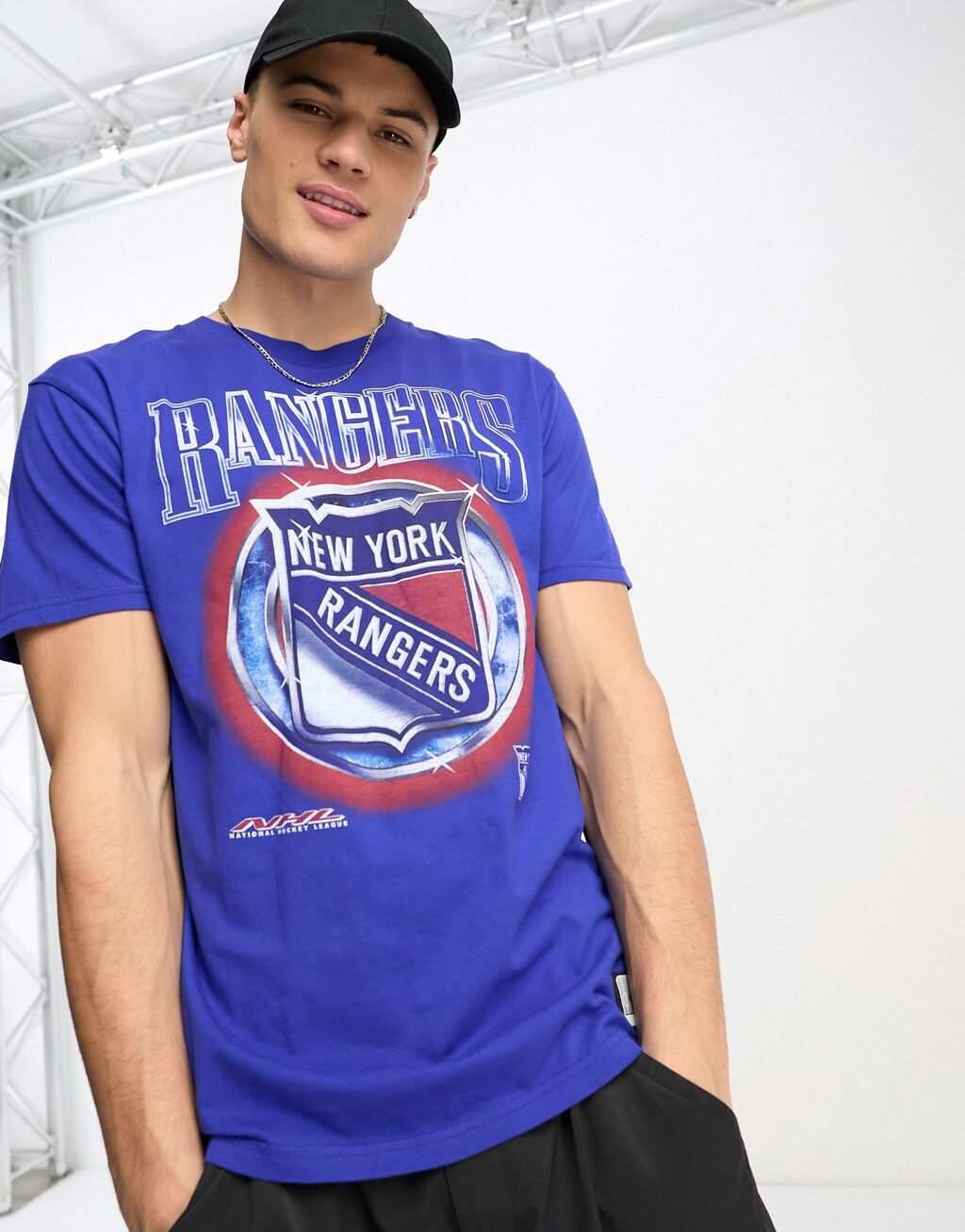 

Синяя футболка с хоккейным принтом Hollister NHL NY Rangers, Синий