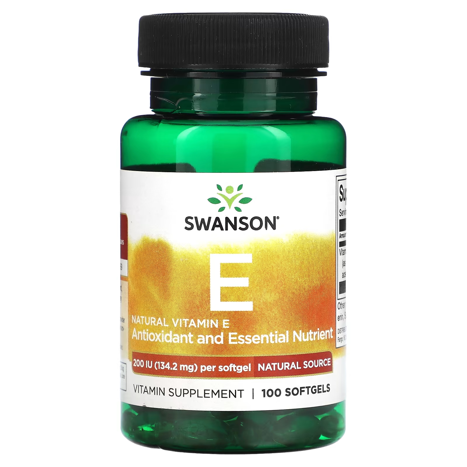 Витамин Е Swanson натуральный, 134.2 мг 100 таблеток витамин е swanson натуральный 1000 ме 100 таблеток